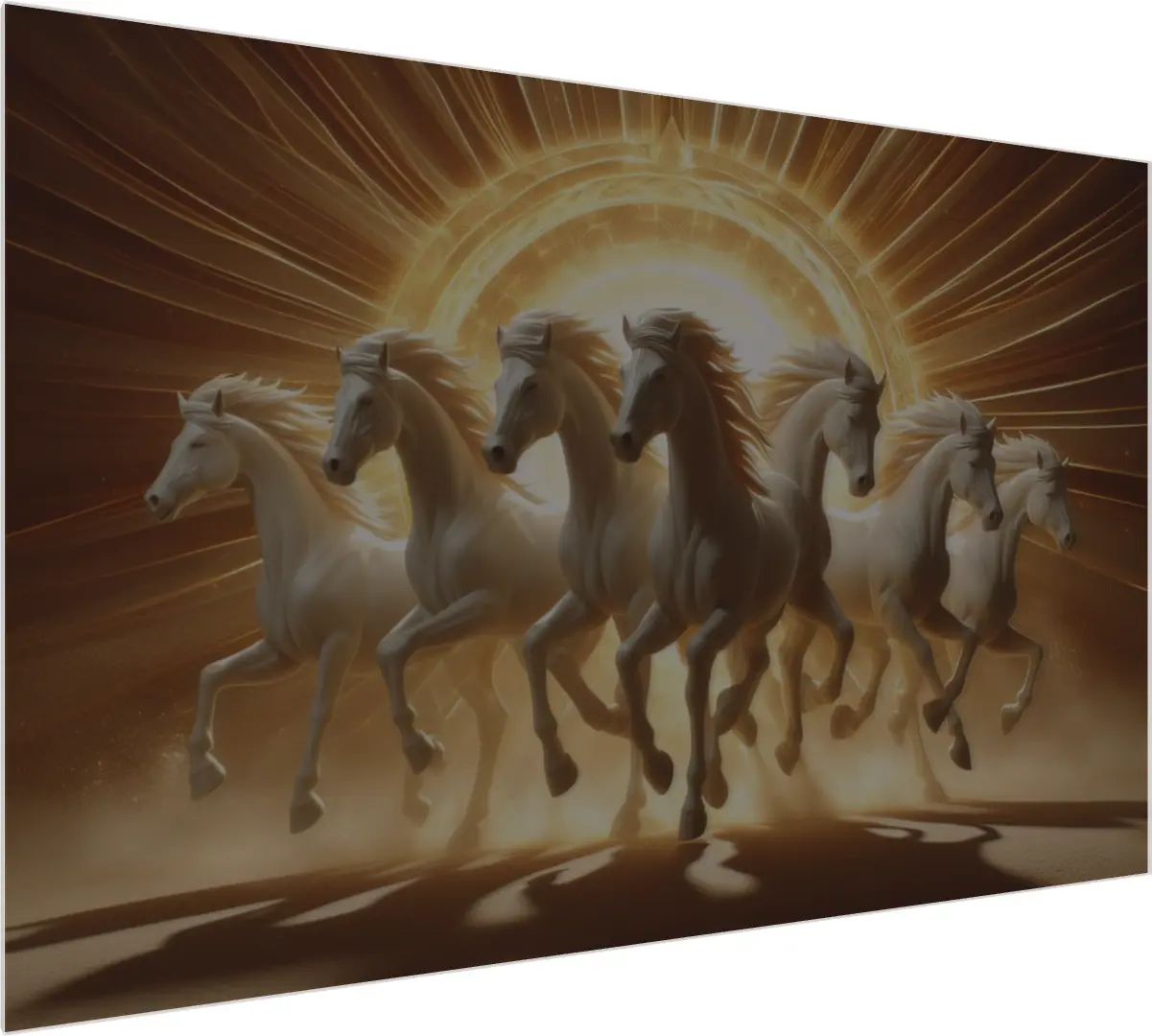 Success Sunrise Seven White Horses — acrylic preview | PrintPosters.in